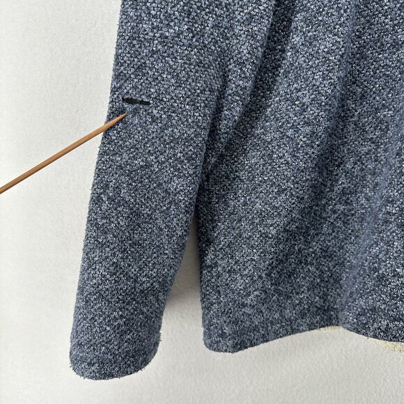 ORVIS Sweater Mens XL Brighton Sherpa Fleece Lined 1/4 Zip Marled Pullover Blue - Picture 11 of 16